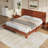 King Platform Bed Frame with Headboard, Wood Slat Support, Sturdy King Bed, Bedroom Furniture, Brown-471915013-471915008