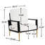 Fauteuil à accoudoirs blanc de luxe avec housse en velours et rembourrage confortable