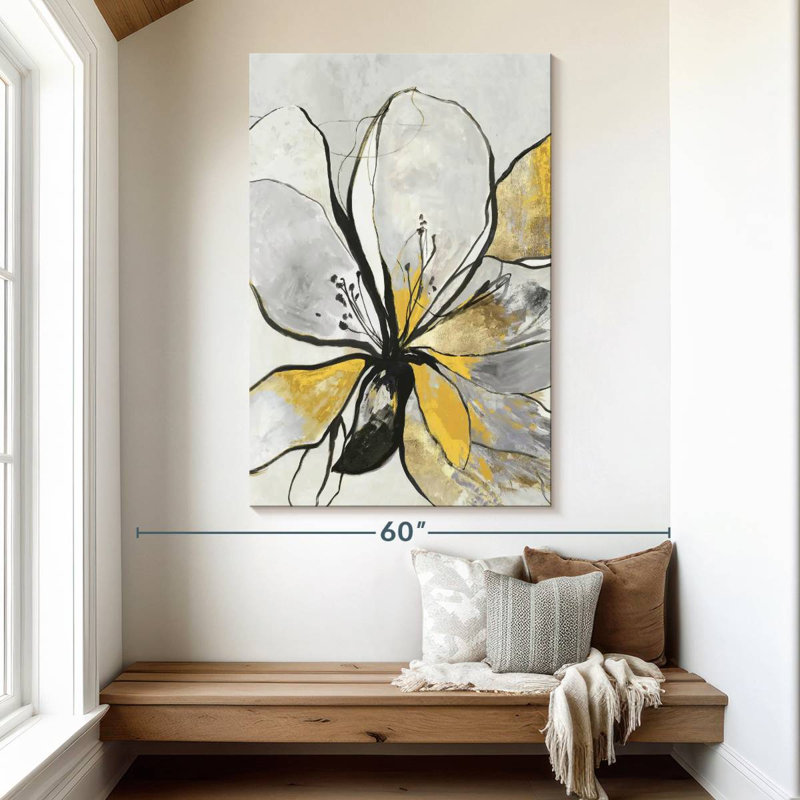 Harnek Outline Floral II, version jaune, H 51 po x l 34 po