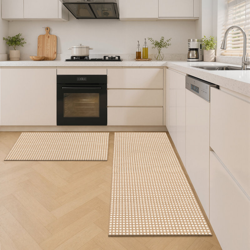 Tapis de cuisine surdimensionné en coton antidérapant (paquet de 2), Rectangle 5 pi x 2 pi