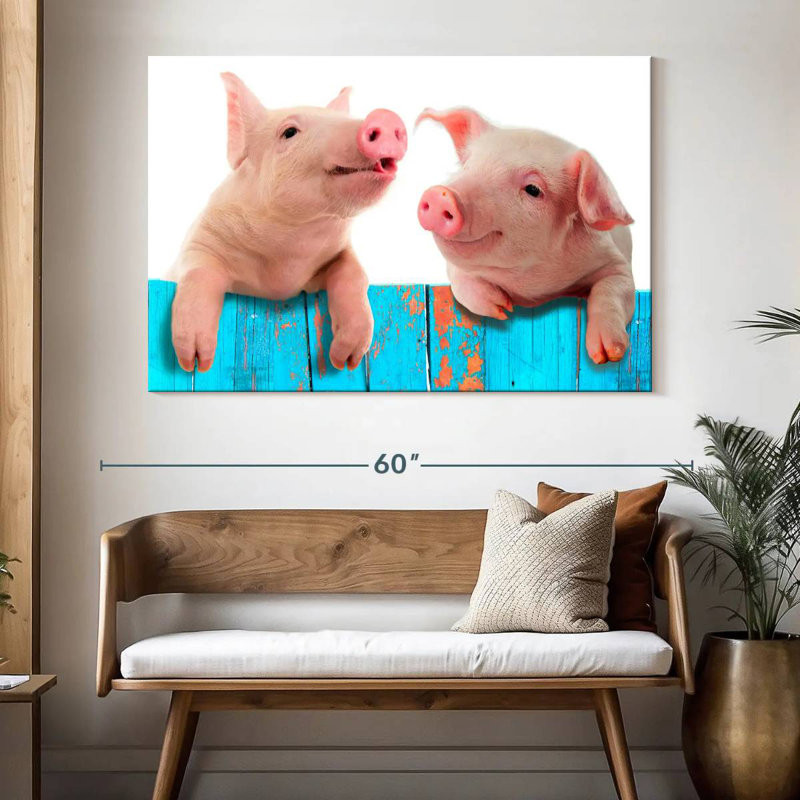 Fence Pigs, 34" H x 51" W