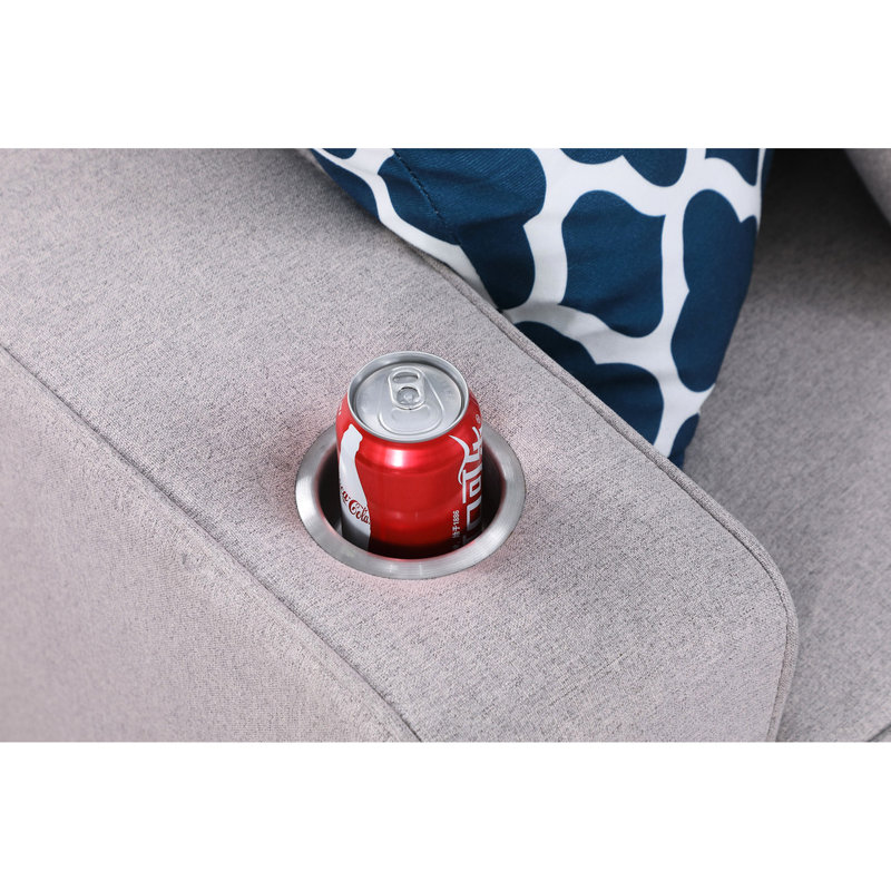 125 po, gris, lin, 7 pièces, canapé modulaire en forme de L, porte-gobelets, pièces modulaires, profondeur du siège, hauteur du dossier, sièges rembourrés en mousse, conception réversible, coussins décoratifs, ressorts ensachés