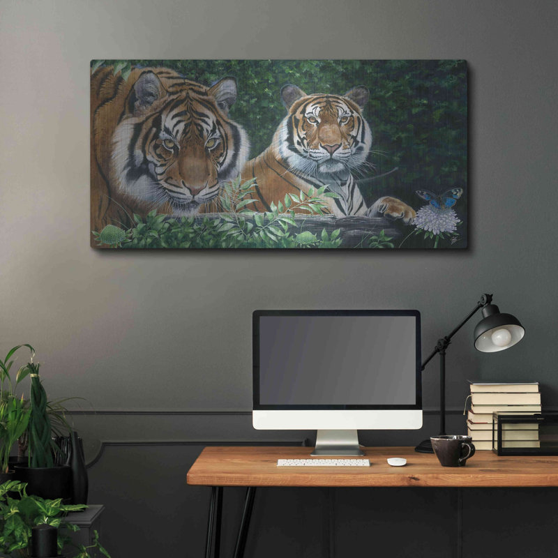 «Tigers de Sumatra» par Durwood Coffey, H 24 po x l 48 po