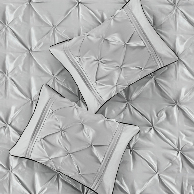 Édredon grand 7 pièces gris, détails décoratifs 100% matériaux