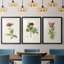 «Pretty Pink Botanicals II», reproduction sur mesure encadrée de qualité supérieure - 3 pièces-1063029854-1063029855