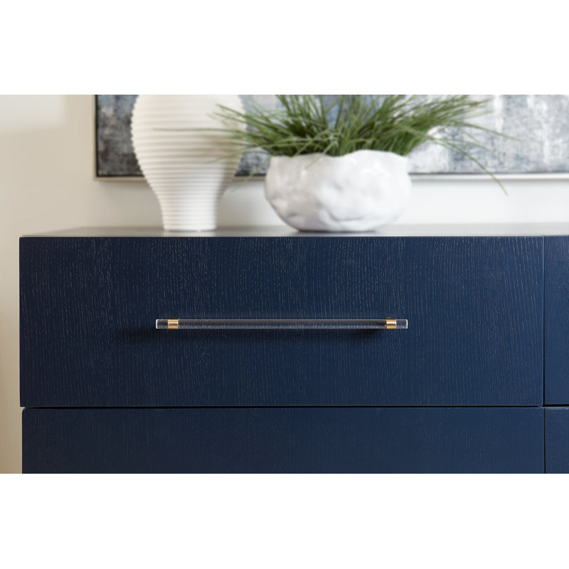 Commode double 6 tiroirs Parkins, Bleu