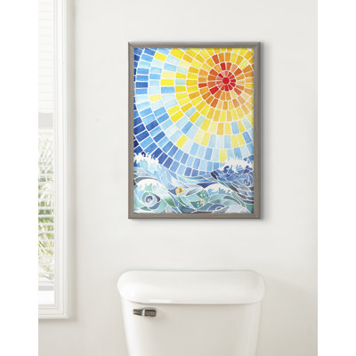« Sous le soleil hawaïen » de Janet Meinke Lau – Tableau sur verre encadré