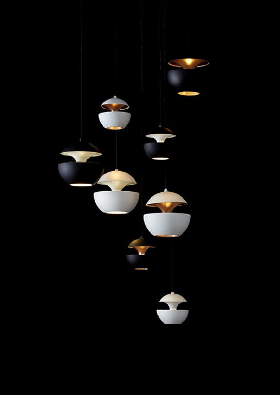 Here Comes The Sun 1 - Light Pendant, White/Black, 6.89" H x 6.89" W x 6.89" D