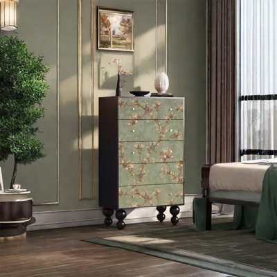 Walnut Frame Multi-Drawer Storage Cabinet