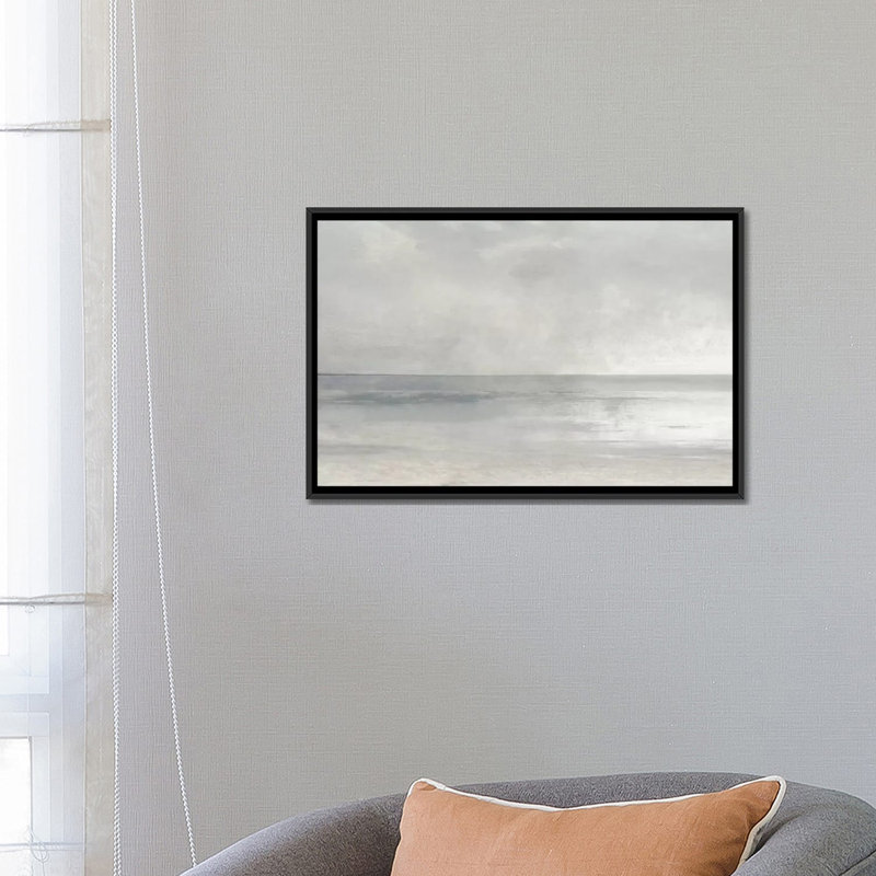 «Pastel Seascape II» par Christy Mckee, impression sur toile tendue, H 32 po x l 48 po, Toile encadrée, Black