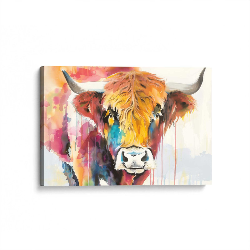 Highland peint, H 12 po x l 18 po, Toile tendue, Ne s’applique pas