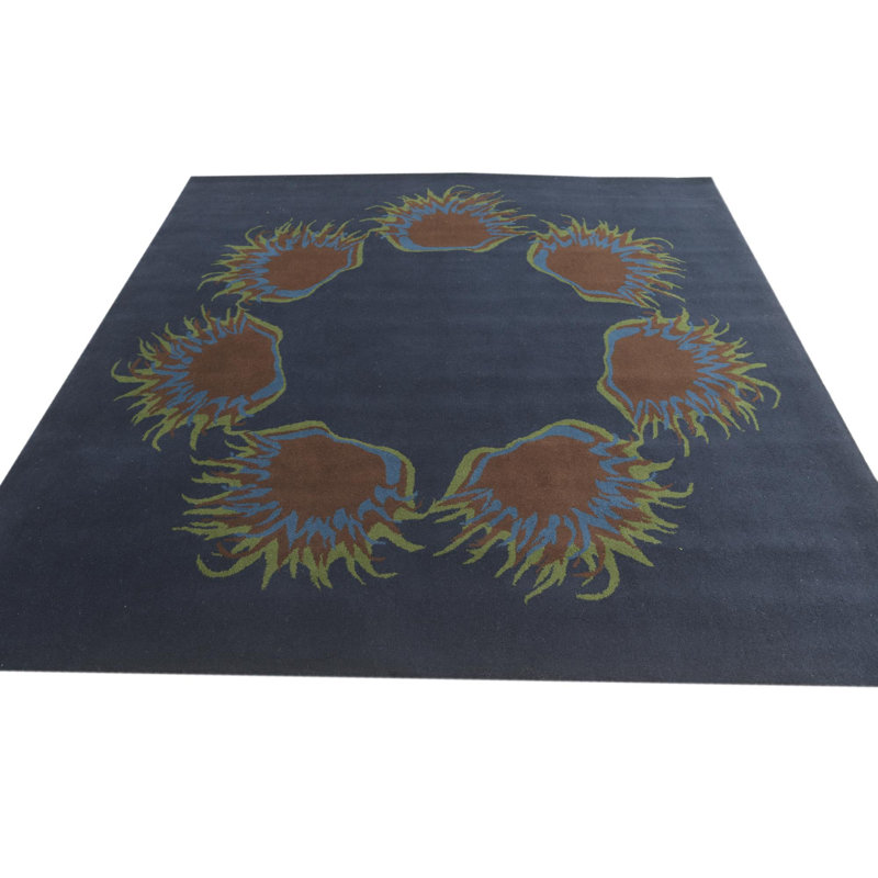 Tapis carré bleu marine Otto