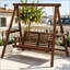 Balancelle d'extérieur 2 places avec support et tables d'appoint - carbonisée