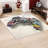 Non Woven Soft Type Printed Rug Featuring an Intricate Geometric Design in Vibrant Shades of Blue and Red Ideal for Enhancing Any Living or Work Space-126286459