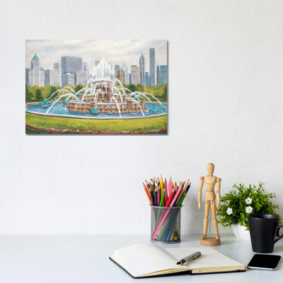 Buckingham Fountain by Jim Williams - Wrapped Canvas Painting