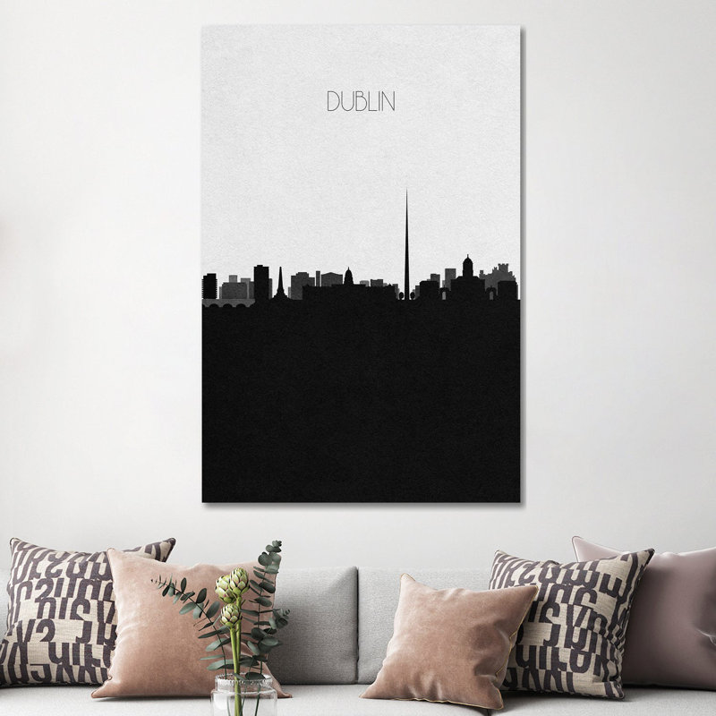 Dublin, Ireland City Skyline by Ayse Deniz Akerman - Print on Canvas, 101.6 cm H x 66.04 cm W x 1.91 cm D, Wrapped Canvas