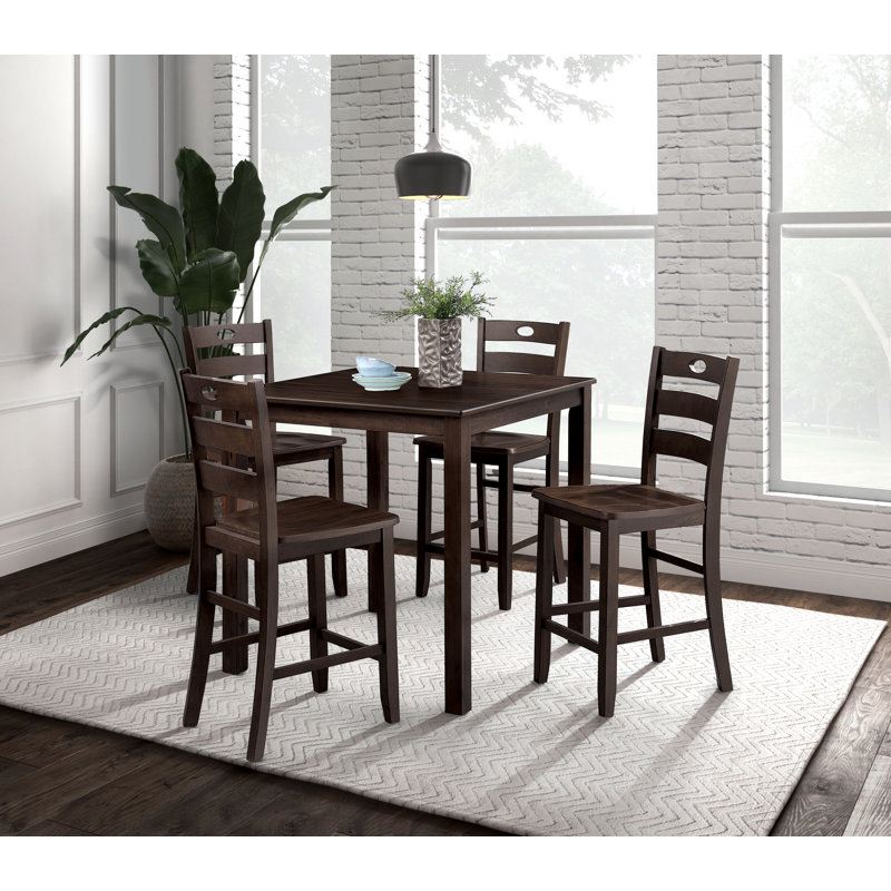 Richmond 5-Piece Counter Dining Table Set, Dark Brown
