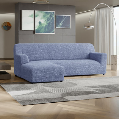 L-Shaped Sectional Sofa Couch Cover, Stretch Chaise Slipcover, Pet Protector