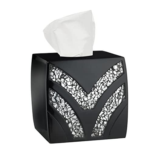 Porte-papier hygiénique carré pour salle de bain Zahari Home Sinatra, noir