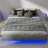 Floating Bed Frame with LED Lights Metal Slats Underbed Storage Space No Box Spring-1605508652-1556098083