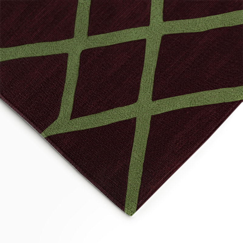 Tapis rouge intérieur et extérieur Trellis, Rond 5 pi