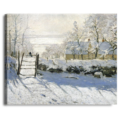 Reproduction d'art classique, "La pie" par Claude Monet, estampe numérique sur toile pour décoration intérieure pouces