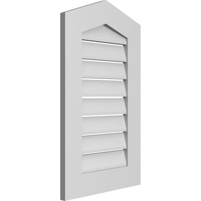 Peaked Top Surface Mount Signature Urethane Functional Gable Vent 4/12 Pitch, Primed Tan