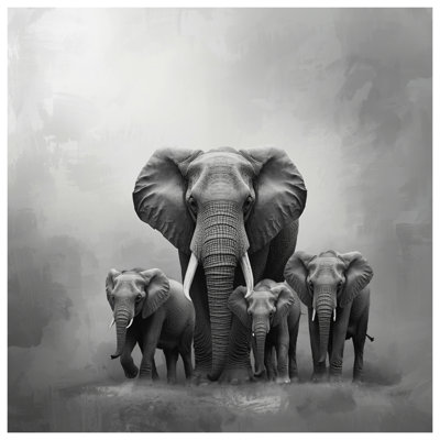 Tapisserie murale famille d'éléphants d'Afrique - Éléphants
