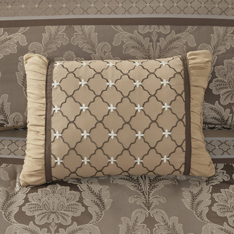 Édredon pour grand lit 7 pièces - brun / or, merveilleux design moderne
