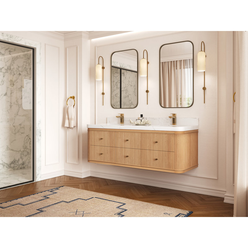 Chêne flottant Hampton X P 22 po De salle de bain D Quartz, Laiton Berkshire
