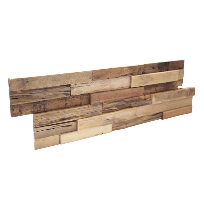 Teak Embossed Interlocking Wood Wall Panels