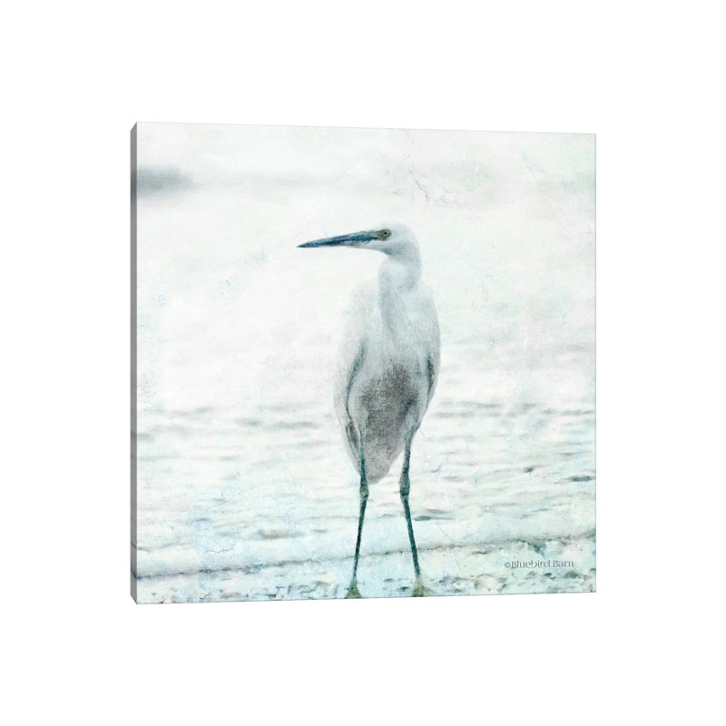Beach Heron 1 Piece Wrapped Canvas Painting, 30.48 cm H x 30.48 cm W