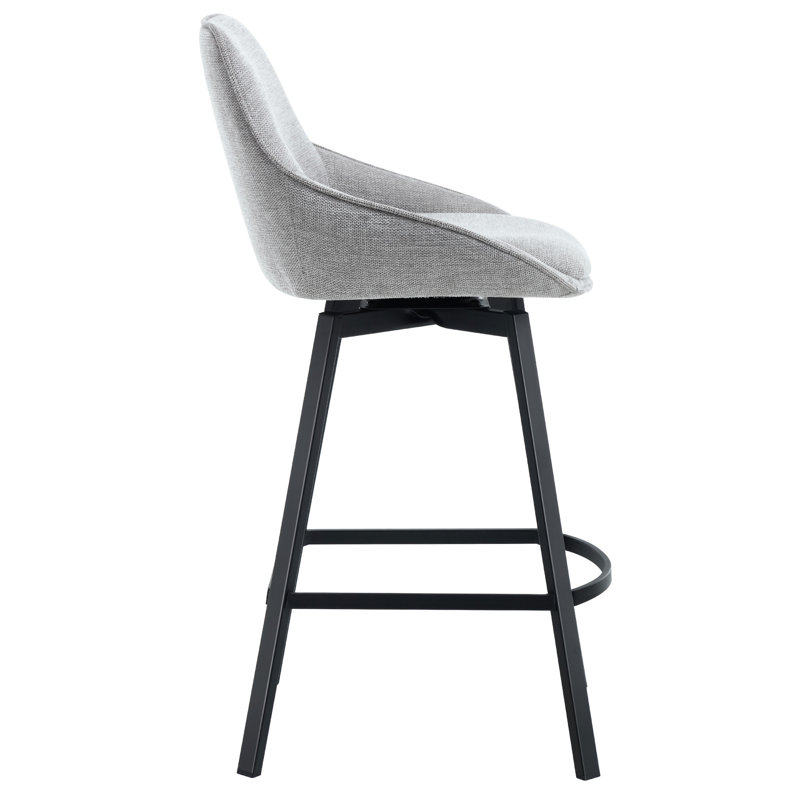 Absalom 65cm Swivel Bar Stool, Grey