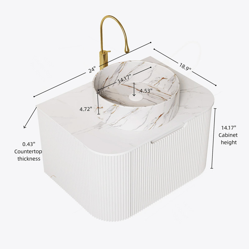 Meuble-lavabo flottant avec tiroir