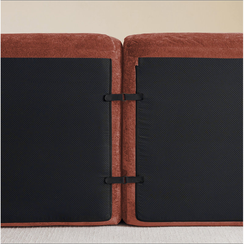 Canapé désossé en forme de U, tissu de velours doux, conception capitonnée, éponge haute densité 32D, aucun assemblage requis, conception ergonomique inférieure, conception antidérapante, repose-pieds mobiles pour les chambres à coucher