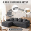 Modern Oversized 262cm Boneless Corner Sofa L-Shaped Corduroy Sofa With Storage Pockets-985689598-985689596