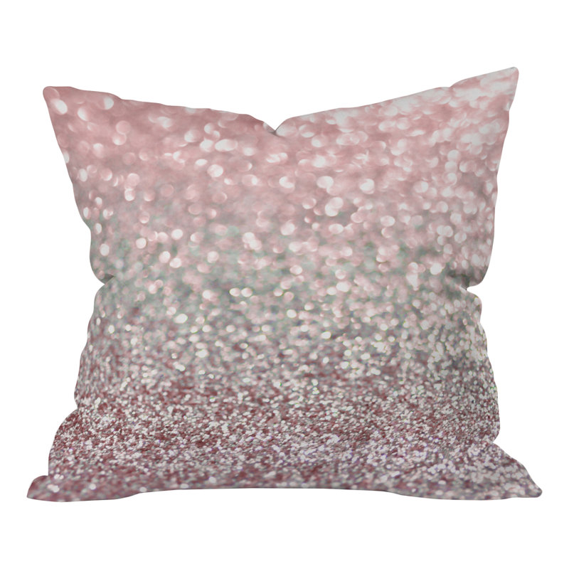 Coussin décoratif tissé snowfall, 20 po x 20 po, Rose scintillante