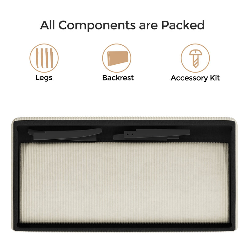 Corduroy Loveseat Mini Sofa with Rubberwood Legs for Small Spaces