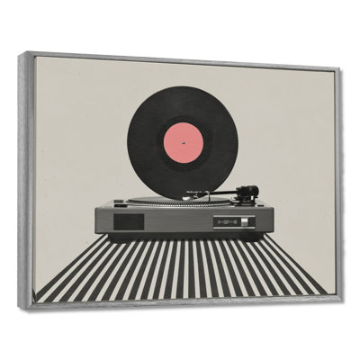 Impression sur toile rose et noire, vinyle