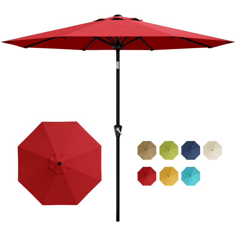 270 cm W X 270 cm D Market Parasol with Crank Lift, Red