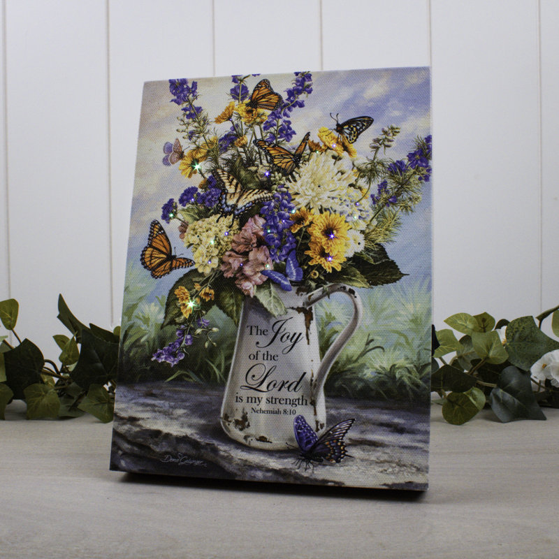 «Joy of the Lord», toile de fond avec mini chevalet 8 x 6
