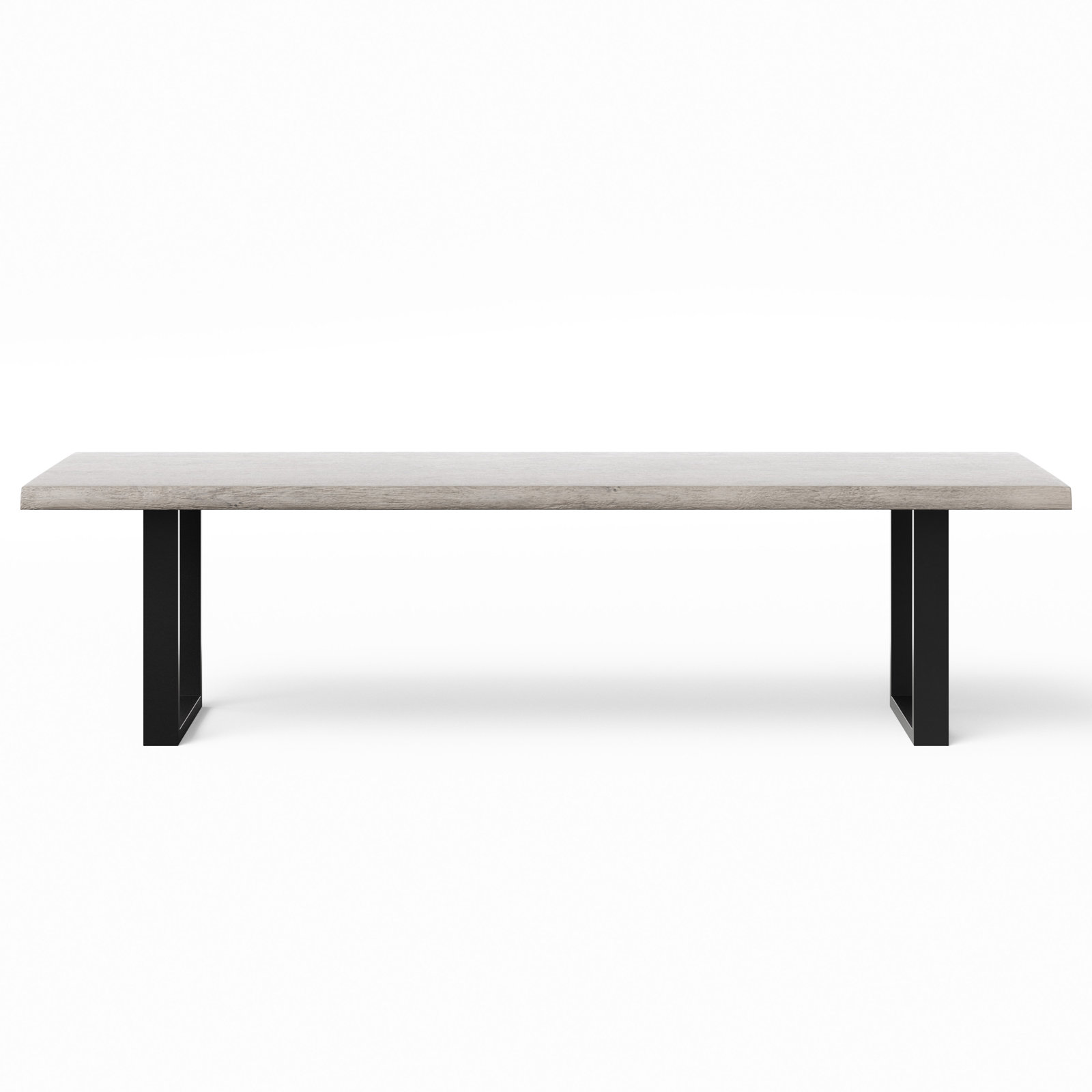 Colin Acacia Dining Table, Black, Sandblasted Gray, 29.75"H x 116"L x 40"W