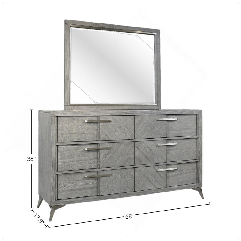 Miroir gris avec cadre élégant, fabrication durable et design polyvalent pour les espaces modernes et traditionnels.