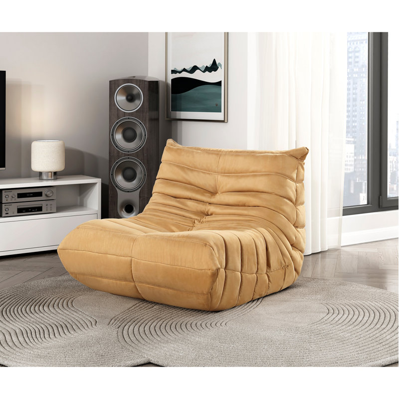 Luxury 33.5" Modern & Contemporary Accent Chair with Microfiber Fabric Cover, Button-Tufted Detail, High Resilience Foam