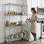 4 tablettes réglables en fil de fer rouillé, support de rangement en métal pour le garde-manger, le garage, la cuisine et la salle de bain, P 34,75 po x l 18,15 po, H 63 po, structure entièrement en fer, poteaux de 25 mm d'épaisseur, finition thermolaquée noire, 4 ouvertures