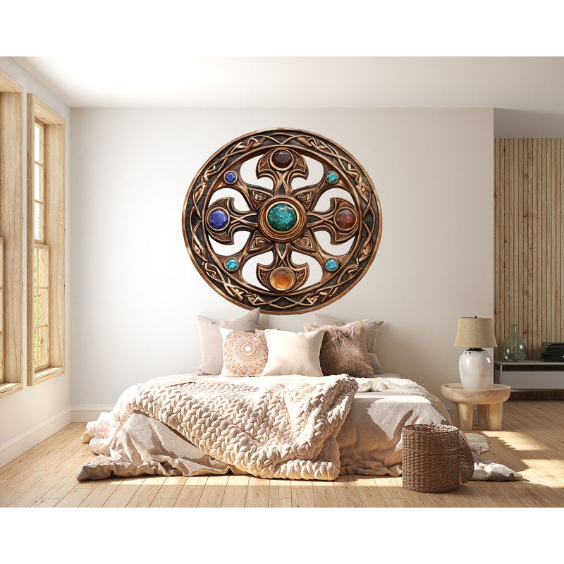 Art mural croix celtique, mandala de nœud mystique, incrustation de bijou, symbole sacré, art 435Mv, H 10 po x l 10 po