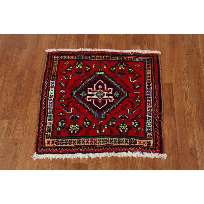 Tapis carré fait à la main en laine 2 x 2 po