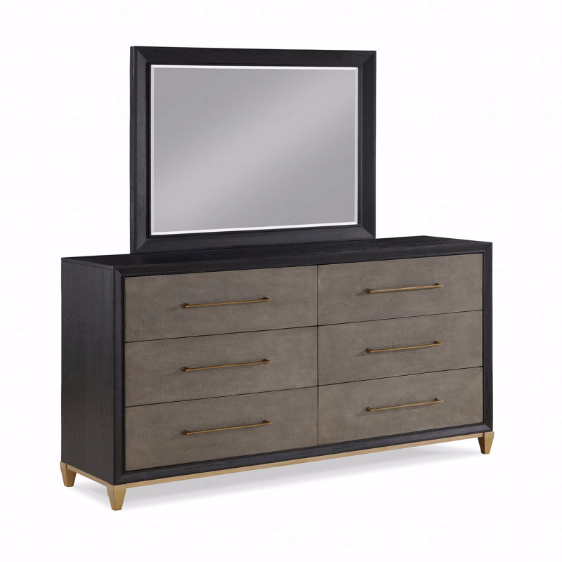 Commode en bois brossé 6 pièces