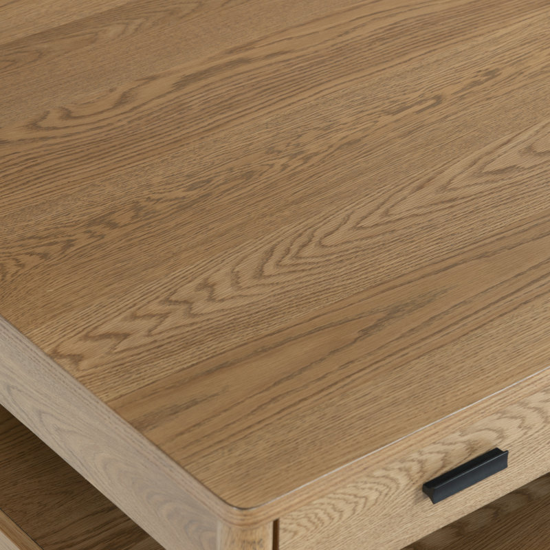 Jaylessa Wood 1 Drawer Coffee Table, Brown Oak