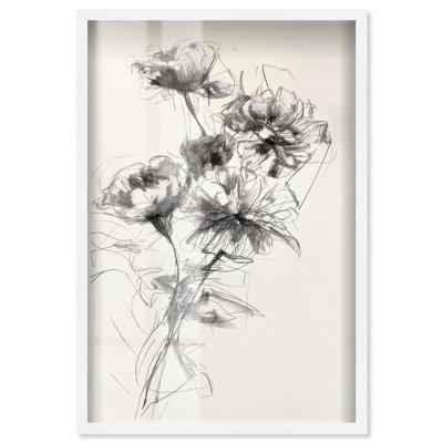 «Charcoal Serenity I Minimalist Art Shadowbox» par Art Remedy